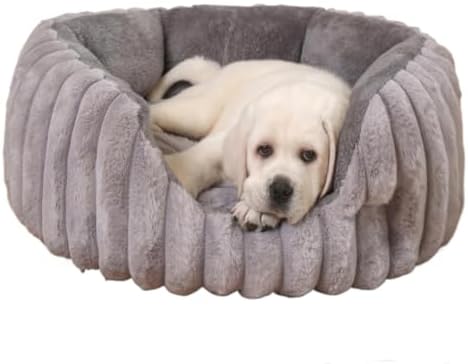 Donut Dog Bed, Cat Bed Kitten Bed, Washable Round Cat Beds for Indoor Cats, Soft Thickened Kitten Beds for Indoor Kittens, Anti-Anxiety Calming Pet Bed with Non-Slip Bottom(Small)