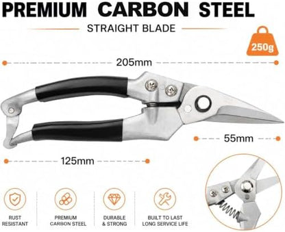 Goat Hoof Trimmers and Farrier Shears – Versatile Hoof, Wire, and Pipe Cutting Tool for Livestock– Silver (1pack)