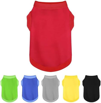 Elevate Your Dog's Fashion Quotient with Colorful and Breathable Sleeveless Cotton Shirts! Perfect Pet Apparel for Small to Medium Dogs Red XXS