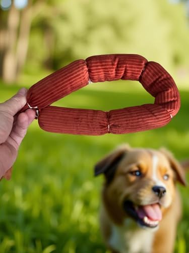 Lokum Handmade Plush Sausage Dog Toy – Squeaky-Free, 100% Organic Fabric, Soft & Quiet Toy for Small and Medium Dogs