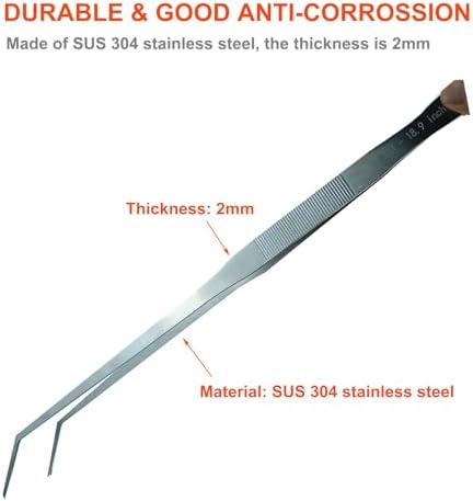 18.9 Inch Extra Long Tweezers for Aquarium, Stainless Steel Feeding Tongs