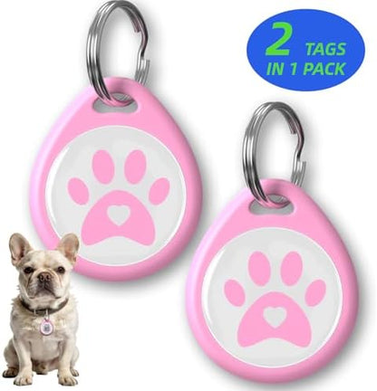 2 Pack QR Code Dog ID Tags for Collar, Personalized Smart Dog Tag with Online Profile, Scan to Contact Owner & View Medical Info, No App No Subscription, Anti-Lost (1.2")