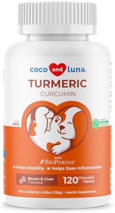 Turmeric for Dogs 120 Tablets - Anti-Inflammatory, Joint & Collagen