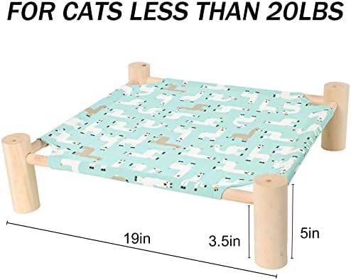 Patas Lague Cat Hammock Bed Small Eleveted Dog Bed 19x19 in Alpaca