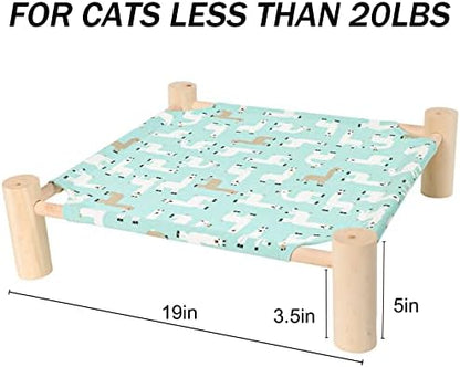 Patas Lague Cat Hammock Bed Small Eleveted Dog Bed 19x19 in Alpaca