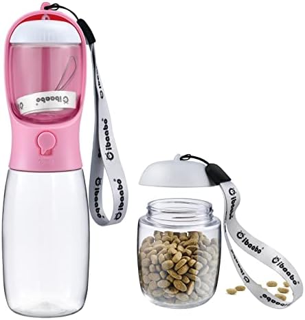 Cibaabo Dog Water Bottle Portable with Food Container & Filter for Travel