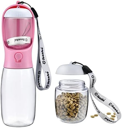 Cibaabo Dog Water Bottle Portable with Food Container & Filter for Travel