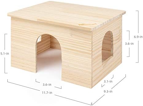 Niteangel Wood House with Window, Chinchilla and Guinea Pigs Hut Hideout