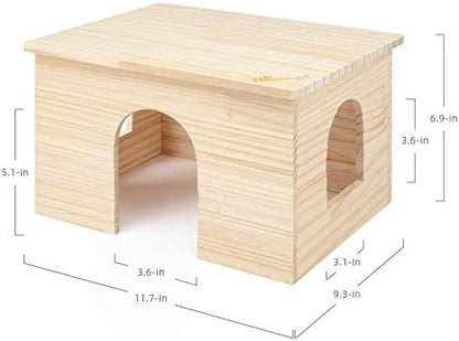 Niteangel Wood House with Window, Chinchilla and Guinea Pigs Hut Hideout