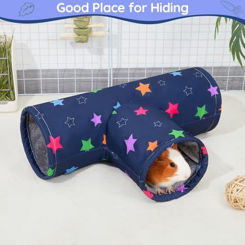 Glittme Washable Guinea Pig Tunnel, 17.7" Soft Plush Hideout for Small Pets