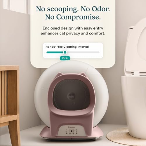 Petcove PurrTek Automatic Litter Box Self Cleaning 5GHz Wi-Fi, Odor Control