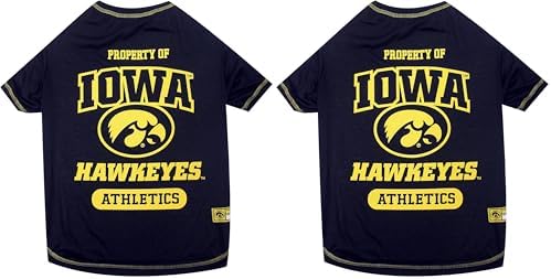 NCAA Iowa Hawkeyes Dog T-Shirt, Small (Pack of 2)