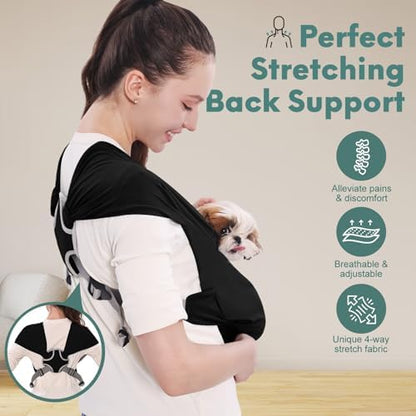 Supet Dog Sling Carrier for Small Pet, Adjustable Hands Free Front Backpack