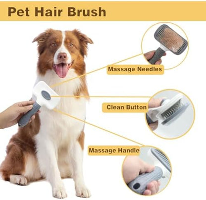 Dog Brush & Pet Grooming Kit for Dogs and Cats, 8 Tools with Storage Pouch