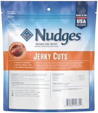 Blue Buffalo Nudges Jerky Cuts Duck Dog Treats, 10 oz