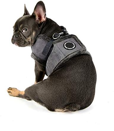 Puppia Terry Vest Dog Harness Step-in Winter Suede Warm No Choke No Pull Training Walking for Small and Medium Dog, Grey, X-Large