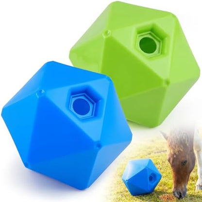 Seenelling 2 Pack Horse Treat Ball, 9" Feeder Toy for Horses, Green Blue