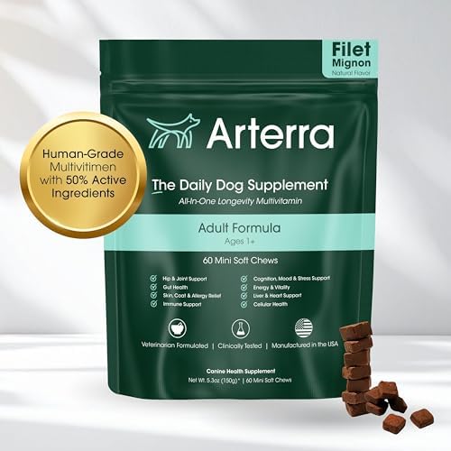 Arterra Longevity Multivitamin for Small Dogs - Vet-Formulated Mini Chews