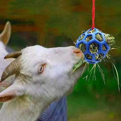 Horse Treat Ball,Goat Feeder Hanging Feeding Toy Horse Treat Hay Feeder Toy, for Horse Goat Sheep Relieve Stress (Blue)