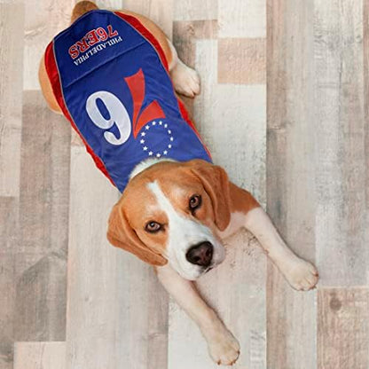 NBA Philadelphia 76ers Puffer Vest for Dogs & Cats, Size Small. Warm, Cozy, and Waterproof Dog Coat, for Small and Large Dogs/Cats. Best NBA Licensed PET Warming Sports Jacket