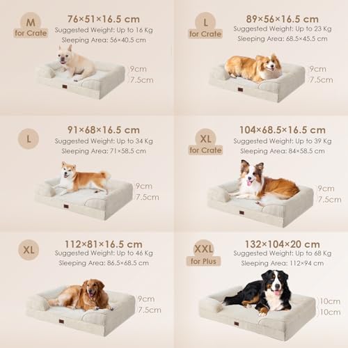EHEYCIGA Orthopedic Dog Bed Medium Size Dog, Waterproof Washable Pet Beds