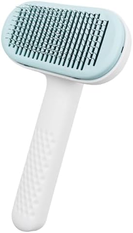 Self Cleaning Slicker Brush for Dogs & Cats - Deshedding Brush with Adjustable Release Button, Gentle Massaging Grooming Tool for Long & Short Haired Pets