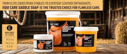 EQUI - CARE: Clean & Care Saddle Soap, Glycerin-Based soap with Added Moisturizers Designed to Clean and Condition Leather. Keep Your Leather tack and Equipment in top Condition.