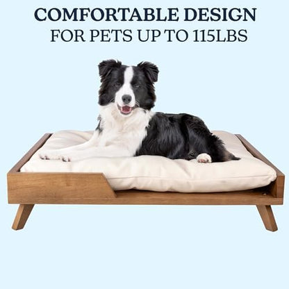 PETMAKER Elevated Dog Bed for Medium to Large Pets, Natural, 36” x 29.5”