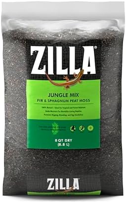 Zilla Pet Reptile Terrarium Substrate Bedding, Jungle Mix, for Frogs, Rainforest Geckos, Toads and Snakes, 8 Quart (Pack of 6)