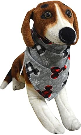Briefly Stated Pets Mickey Mouse Plaid Ears Merry Christmas Pet Bandana (One Size)