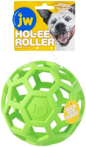 JW Pet HOL-ee Roller, Natural Rubber, Large 5.5in, Colors May Vary
