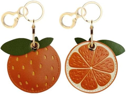 BORKUANA PU Leather Keychain Holder Protective Case Compatible with AirTag