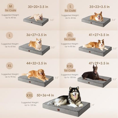 EHEYCIGA Orthopedic Dog Bed Medium with Removable Washable Cover,30x20