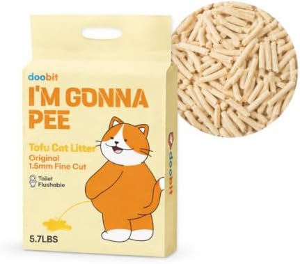 Tofu Cat Litter Flushable, Fast Clumping, Scoop Poop Easily, Less Dust, Less Tracking, Natural Non Toxic Cat Litter, sustainably Yours, I'm Gonna Pee(5.7lb x 1pack)