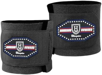 Harrison Howard Durable Shock-Absorbent Breathable Impact Protection Pastern Wraps for Horse Sold in Pairs Black