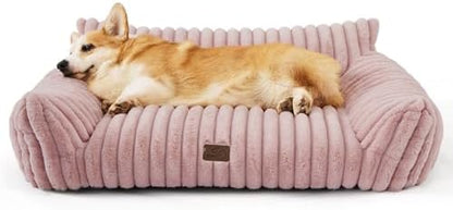 Bedsure ComfyFleece™ Shown on TV Dog Couch for Medium Dogs,36in Blush Pink