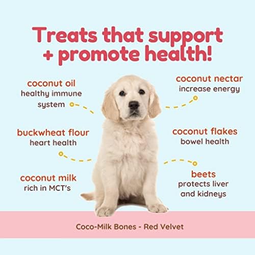 CocoTherapy Red Velvet Coco-Milk Bones 3 Pack, 6 Ounces Each, USDA Organic