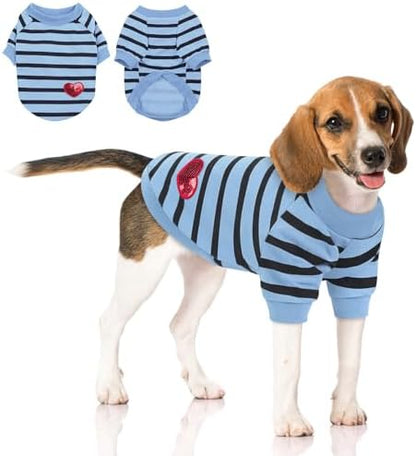 Queenmore Large Dog Shirt,Soft Breathable Dog Shirt for Dogs Cats Boy Girl,Pet Clothes for All Season,Breathable Lightweight Pet Tshirt for Frenchie, Dachshund, Yorkie
