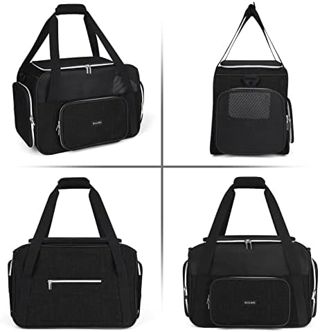 BAGLHER Pet Travel Carrier, Cat Carriers Dog Carrier for Small Medium Cats Dogs Puppies, Airline Approved Small Dog Carrier Soft Sided, Collapsible Puppy Carrier. Black