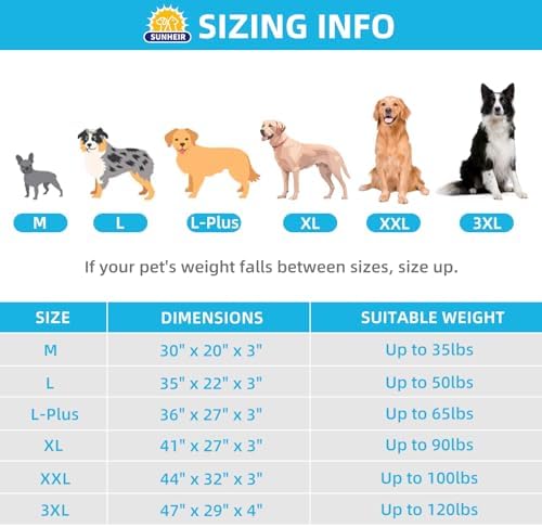 Sunheir Jumbo Orthopedic Dog Bed, Extra Large Waterproof Pet Bed Mat, Grey