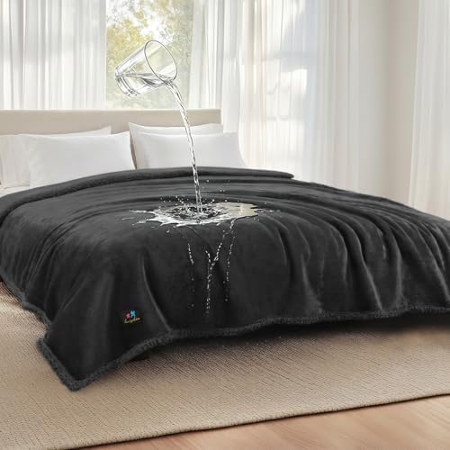 Luciphia Waterproof Blanket for Large Dog, Reversible Sherpa Bed Cover