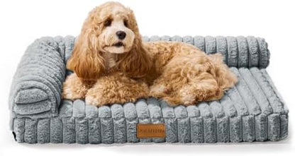 Orthopedic Medium Dog Bed Furry Pet Bed, Washable Cover 30''X20''