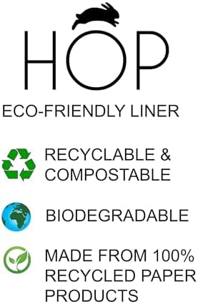 HOP Disposable Litter Box Liner for Rabbits, Cats, Guinea Pigs, Chinchicalls. Travel-Friendly, Large, Biodegradable, Sturdy, Leak Resistant. (10 Pack: Approx. 1 Month Supply)