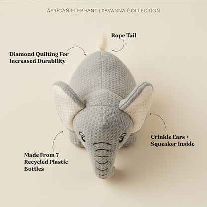 Premium Plush Dog Toy - Elephant Plush Dog Toy, Jumbo Eco Friendly