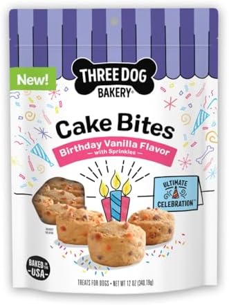 Three Dog Bakery Ultimate Celebration Cake Bites for Dogs - 12 oz Bag