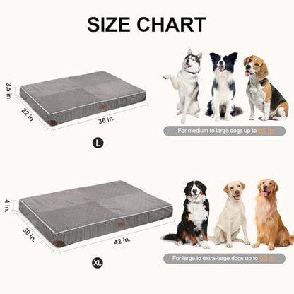 FUKUMARU Large Dog Bed, Thickened Waterproof Dog Mat with Washable Cover