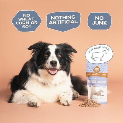 Smart Cookie Freeze Dried Beef Liver Bites - Single Ingredient Freeze Dried Beef Liver Dog Treats for Low Calorie Training Treats for Dogs or Dog Food Topper - Made in USA - 2oz Bag, 3 Pack