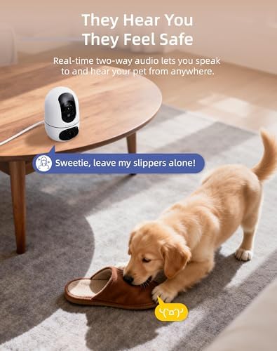 VIRTAVO AI Pet Camera Indoor with Phone App for Dog, Cat, Puppy, Dual-Lens