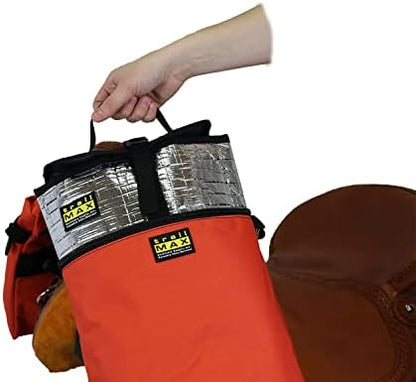 TrailMax Horse Horn Bags for Trail Riding – Medium & Large Western Saddle Horn Bags for Horses & Mules, Insulated Trail Gear with Secure Fit & Grab-and-Go Liners, Large, Orange