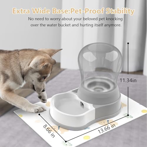 STALTWO 1 Gallon Automatic Dog Water Dispenser, Non-Slip Mat, BPA-Free